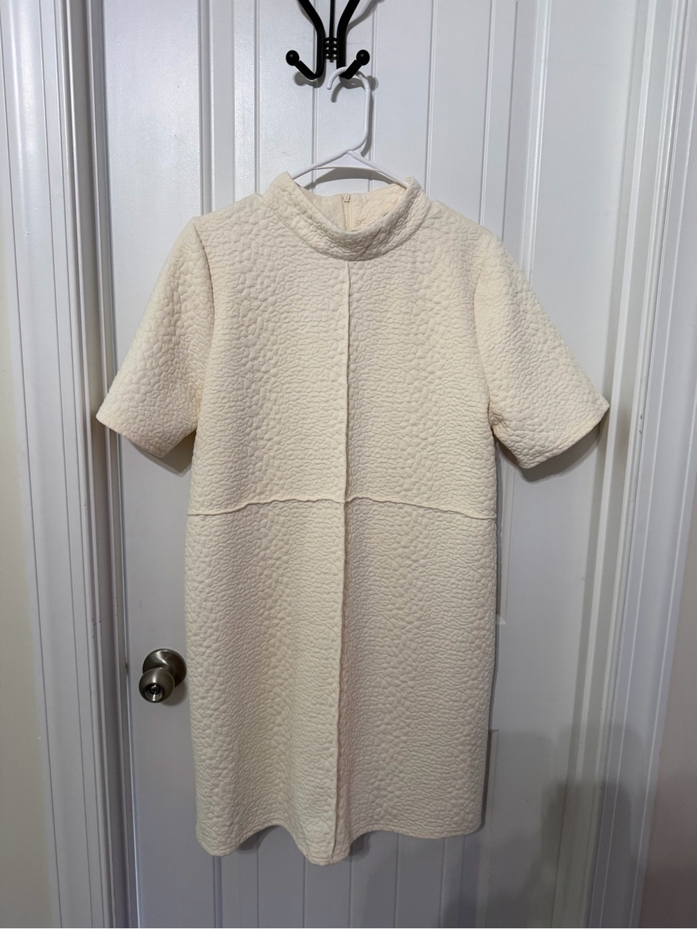 THML Cream Textured Midi Shift Dress